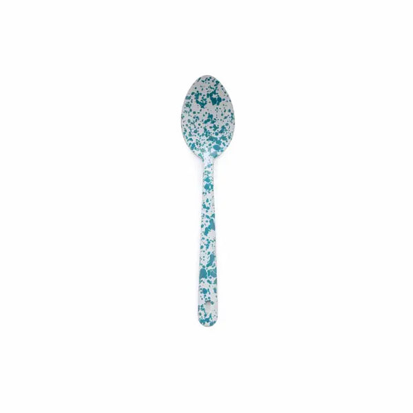 Splatter enamelware large serving spoon