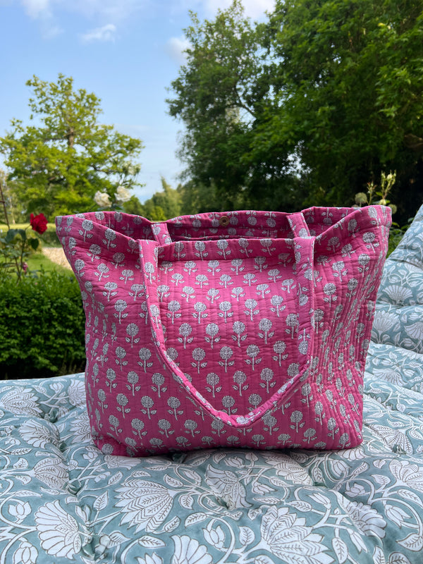 Quilted over size block print  Tote Bag