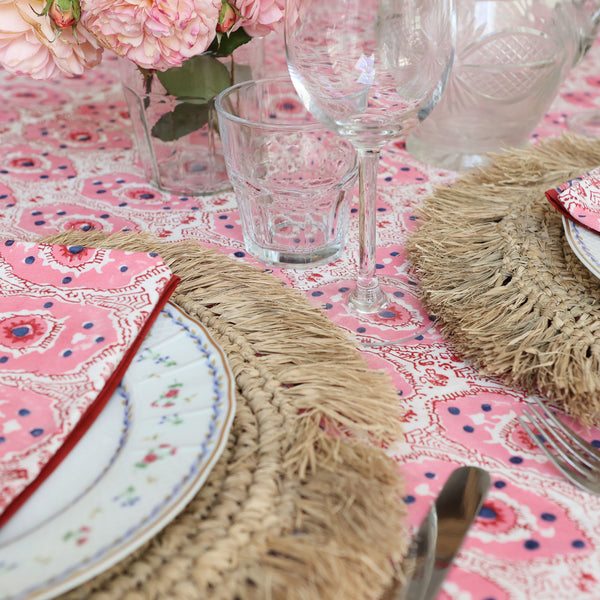 Pink Herald Tablecloth
